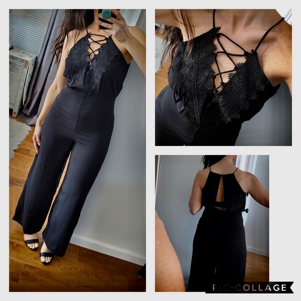 Classic Black lace  jumpsuit - Picture 4 of 7